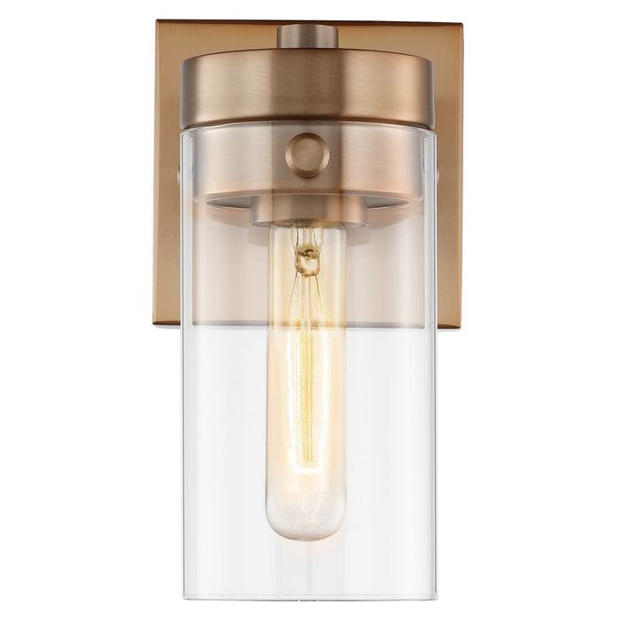 Vanity Nuvo 60-7531 Intersection - 1 Light - Vanity - Burnished Brass with Clear Glass Nuvo