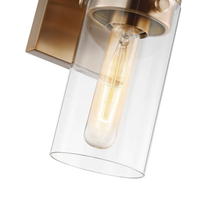 Vanity Nuvo 60-7531 Intersection - 1 Light - Vanity - Burnished Brass with Clear Glass Nuvo