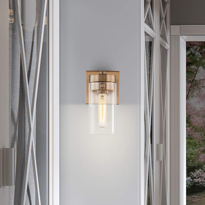 Vanity Nuvo 60-7531 Intersection - 1 Light - Vanity - Burnished Brass with Clear Glass Nuvo