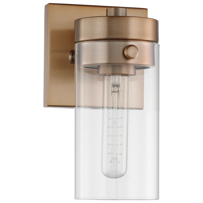 Vanity Nuvo 60-7531 Intersection - 1 Light - Vanity - Burnished Brass with Clear Glass Nuvo