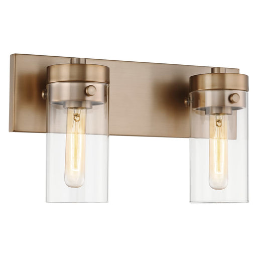 Vanity Nuvo 60-7532 Intersection - 2 Light - Vanity - Burnished Brass with Clear Glass Nuvo