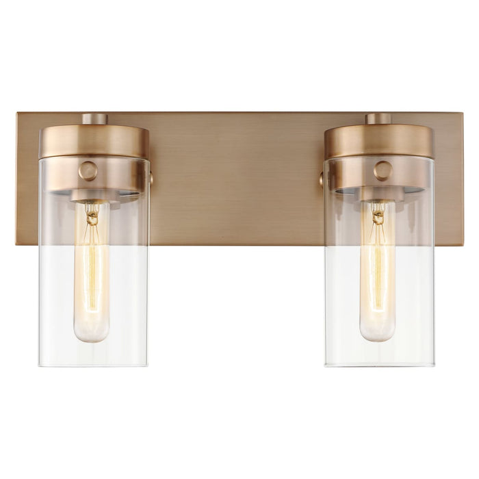 Vanity Nuvo 60-7532 Intersection - 2 Light - Vanity - Burnished Brass with Clear Glass Nuvo