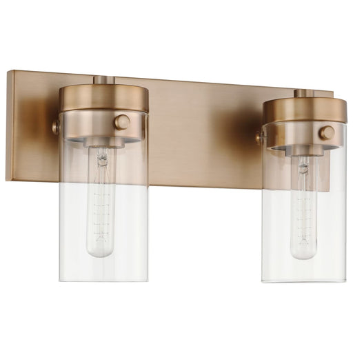 Vanity Nuvo 60-7532 Intersection - 2 Light - Vanity - Burnished Brass with Clear Glass Nuvo