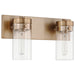 Vanity Nuvo 60-7532 Intersection - 2 Light - Vanity - Burnished Brass with Clear Glass Nuvo