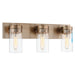 Vanity Nuvo 60-7533 Intersection - 3 Light - Vanity - Burnished Brass with Clear Glass Nuvo