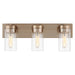 Vanity Nuvo 60-7533 Intersection - 3 Light - Vanity - Burnished Brass with Clear Glass Nuvo