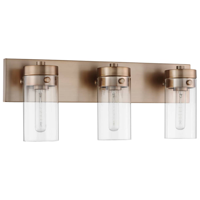 Vanity Nuvo 60-7533 Intersection - 3 Light - Vanity - Burnished Brass with Clear Glass Nuvo