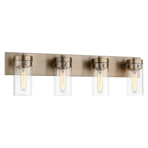 Vanity Nuvo 60-7534 Intersection - 4 Light - Vanity - Burnished Brass with Clear Glass Nuvo