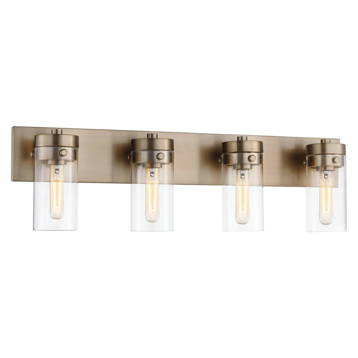 Vanity Nuvo 60-7534 Intersection - 4 Light - Vanity - Burnished Brass with Clear Glass Nuvo