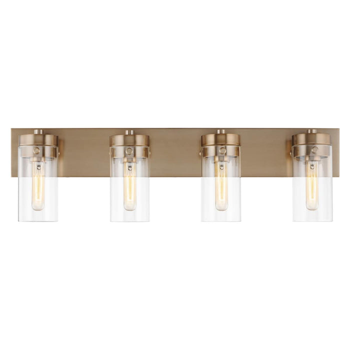 Vanity Nuvo 60-7534 Intersection - 4 Light - Vanity - Burnished Brass with Clear Glass Nuvo