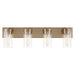 Vanity Nuvo 60-7534 Intersection - 4 Light - Vanity - Burnished Brass with Clear Glass Nuvo