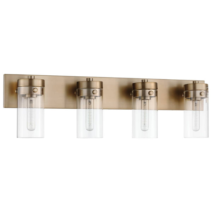 Vanity Nuvo 60-7534 Intersection - 4 Light - Vanity - Burnished Brass with Clear Glass Nuvo