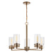 Chandelier Nuvo 60-7535 Intersection - 5 Light - Chandelier - Burnished Brass with Clear Glass Nuvo