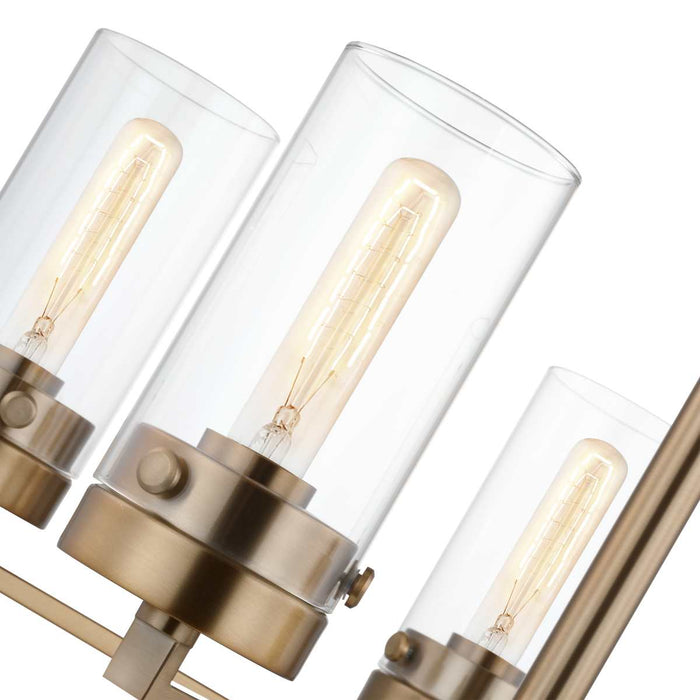 Chandelier Nuvo 60-7535 Intersection - 5 Light - Chandelier - Burnished Brass with Clear Glass Nuvo