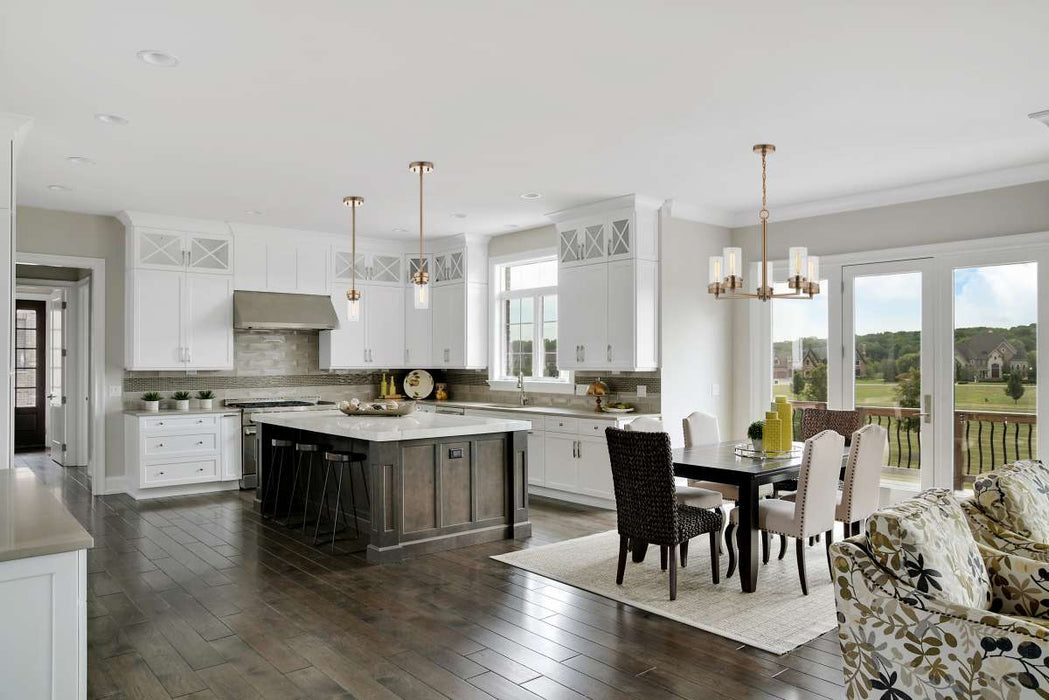 Chandelier Nuvo 60-7535 Intersection - 5 Light - Chandelier - Burnished Brass with Clear Glass Nuvo