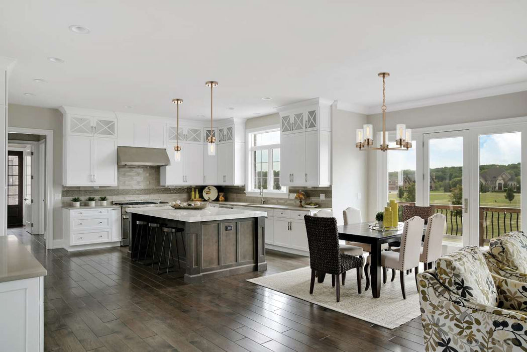Chandelier Nuvo 60-7535 Intersection - 5 Light - Chandelier - Burnished Brass with Clear Glass Nuvo