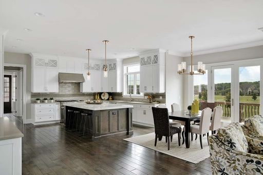 Chandelier Nuvo 60-7535 Intersection - 5 Light - Chandelier - Burnished Brass with Clear Glass Nuvo