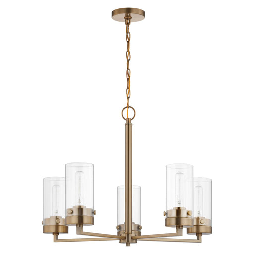 Chandelier Nuvo 60-7535 Intersection - 5 Light - Chandelier - Burnished Brass with Clear Glass Nuvo