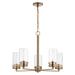 Chandelier Nuvo 60-7535 Intersection - 5 Light - Chandelier - Burnished Brass with Clear Glass Nuvo