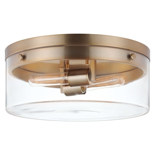 Flush Mount Nuvo 60-7536 Intersection - Small Flush Mount Fixture - Burnished Brass with Clear Glass Nuvo