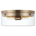 Flush Mount Nuvo 60-7536 Intersection - Small Flush Mount Fixture - Burnished Brass with Clear Glass Nuvo