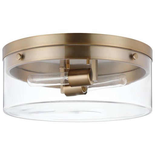 Flush Mount Nuvo 60-7536 Intersection - Small Flush Mount Fixture - Burnished Brass with Clear Glass Nuvo