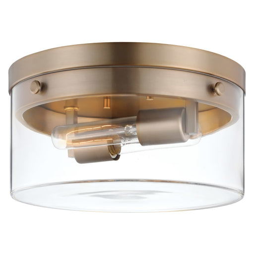 Flush Mount Nuvo 60-7537 Intersection - Medium Flush Mount Fixture - Burnished Brass with Clear Glass Nuvo