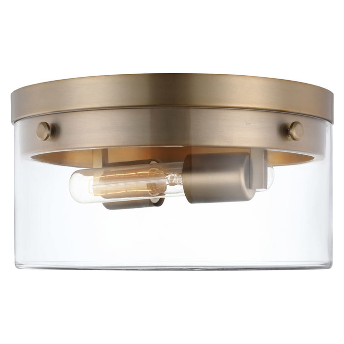 Flush Mount Nuvo 60-7537 Intersection - Medium Flush Mount Fixture - Burnished Brass with Clear Glass Nuvo
