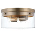 Flush Mount Nuvo 60-7537 Intersection - Medium Flush Mount Fixture - Burnished Brass with Clear Glass Nuvo