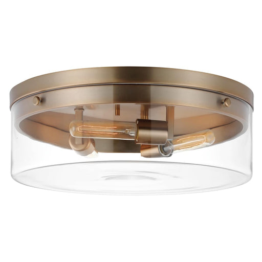 Flush Mount Nuvo 60-7538 Intersection - Large Flush Mount Fixture - Burnished Brass with Clear Glass Nuvo