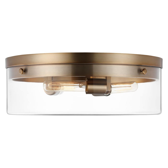 Flush Mount Nuvo 60-7538 Intersection - Large Flush Mount Fixture - Burnished Brass with Clear Glass Nuvo