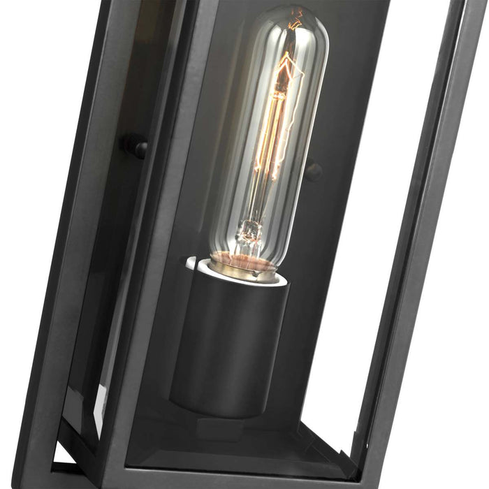 Wall Lantern Nuvo 60-7543 Exhibit - 1 Light - Small Wall Lantern - Matte Black Finish with Clear Beveled Glass Nuvo