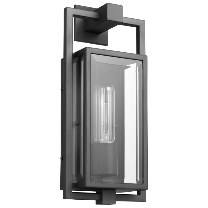 Wall Lantern Nuvo 60-7543 Exhibit - 1 Light - Small Wall Lantern - Matte Black Finish with Clear Beveled Glass Nuvo