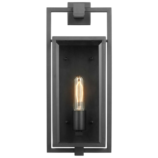 Wall Lantern Nuvo 60-7544 Exhibit - 1 Light - Medium Wall Lantern - Matte Black Finish with Clear Beveled Glass Nuvo
