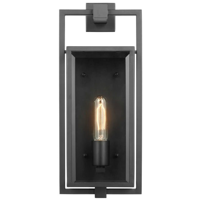 Wall Lantern Nuvo 60-7544 Exhibit - 1 Light - Medium Wall Lantern - Matte Black Finish with Clear Beveled Glass Nuvo