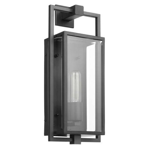 Wall Lantern Nuvo 60-7544 Exhibit - 1 Light - Medium Wall Lantern - Matte Black Finish with Clear Beveled Glass Nuvo