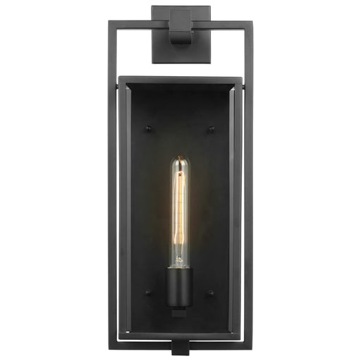 Wall Lantern Nuvo 60-7545 Exhibit - 1 Light - Large Wall Lantern - Matte Black Finish with Clear Beveled Glass Nuvo