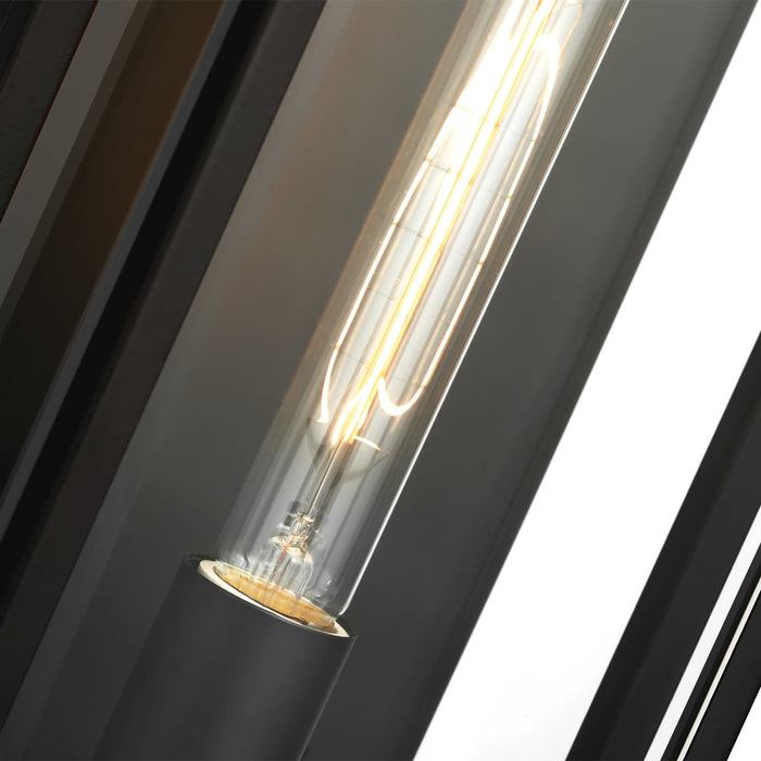 Wall Lantern Nuvo 60-7545 Exhibit - 1 Light - Large Wall Lantern - Matte Black Finish with Clear Beveled Glass Nuvo