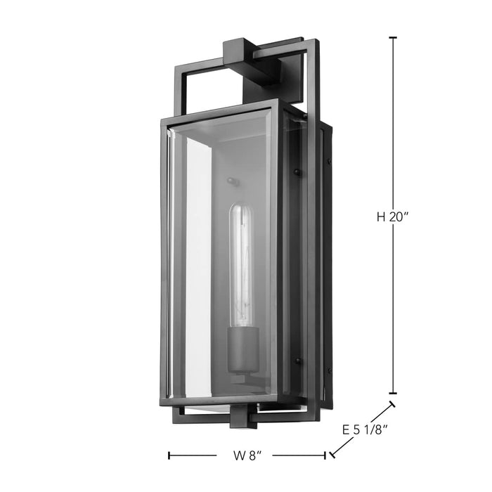 Wall Lantern Nuvo 60-7545 Exhibit - 1 Light - Large Wall Lantern - Matte Black Finish with Clear Beveled Glass Nuvo