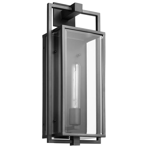 Wall Lantern Nuvo 60-7545 Exhibit - 1 Light - Large Wall Lantern - Matte Black Finish with Clear Beveled Glass Nuvo