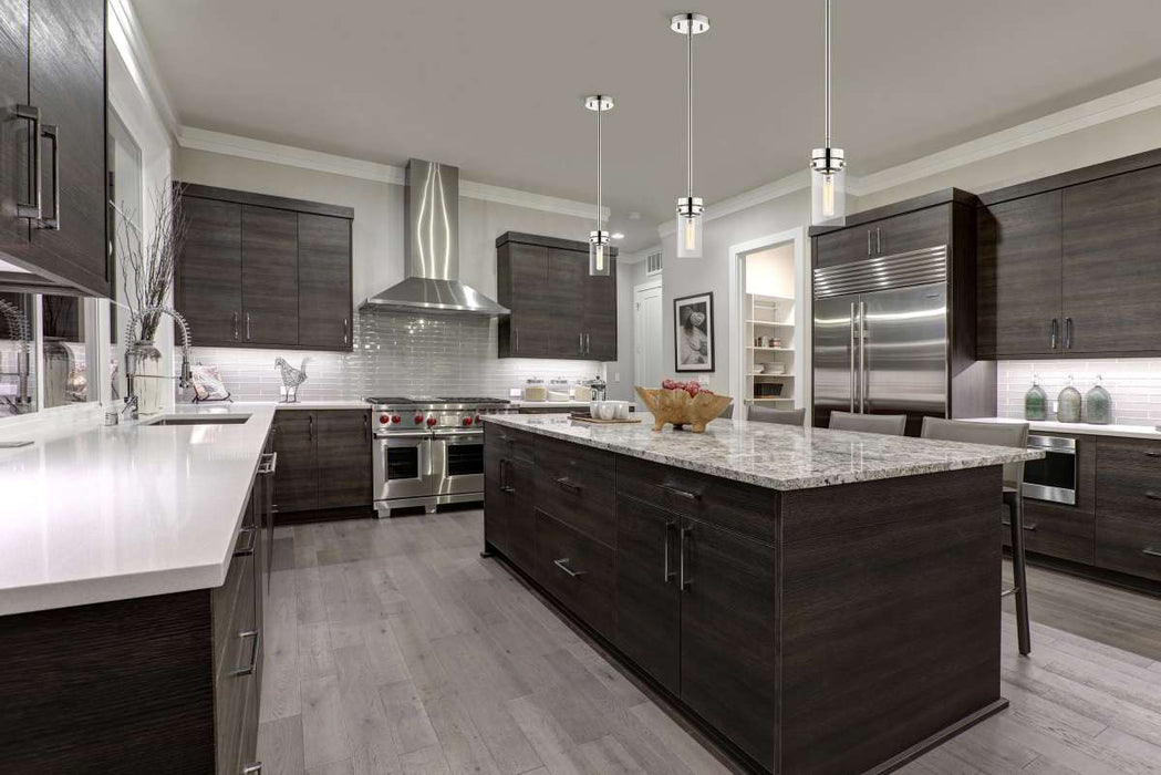 Mini Pendant Nuvo 60-7629 Intersection - 1 Light - Mini Pendant - Polished Nickel with Clear Glass - Polished Nickel Finish Nuvo