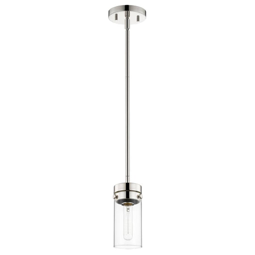 Mini Pendant Nuvo 60-7629 Intersection - 1 Light - Mini Pendant - Polished Nickel with Clear Glass - Polished Nickel Finish Nuvo