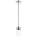 Mini Pendant Nuvo 60-7629 Intersection - 1 Light - Mini Pendant - Polished Nickel with Clear Glass - Polished Nickel Finish Nuvo