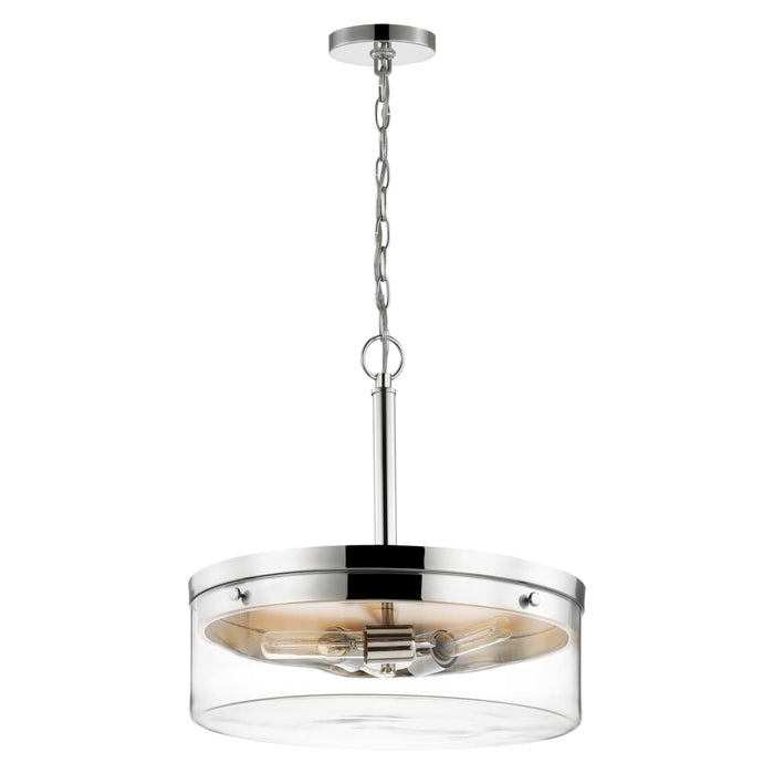 Pendant Nuvo 60-7630 Intersection - 3 Light - Pendant - Polished Nickel with Clear Glass - Polished Nickel Finish Nuvo