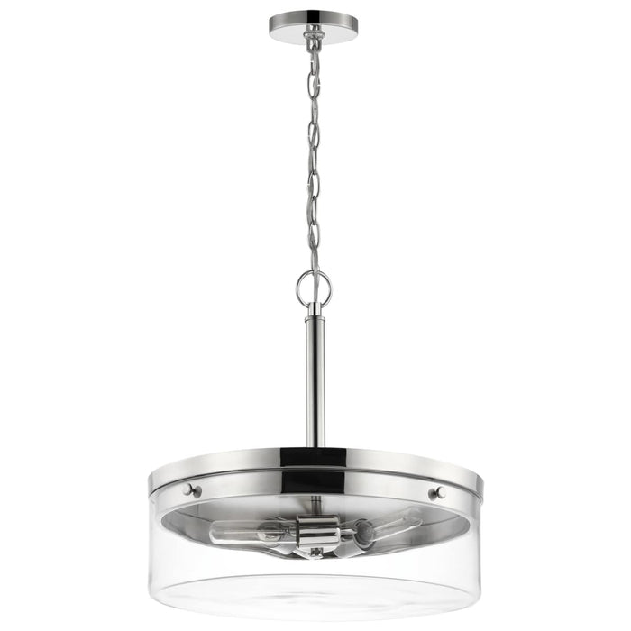 Pendant Nuvo 60-7630 Intersection - 3 Light - Pendant - Polished Nickel with Clear Glass - Polished Nickel Finish Nuvo