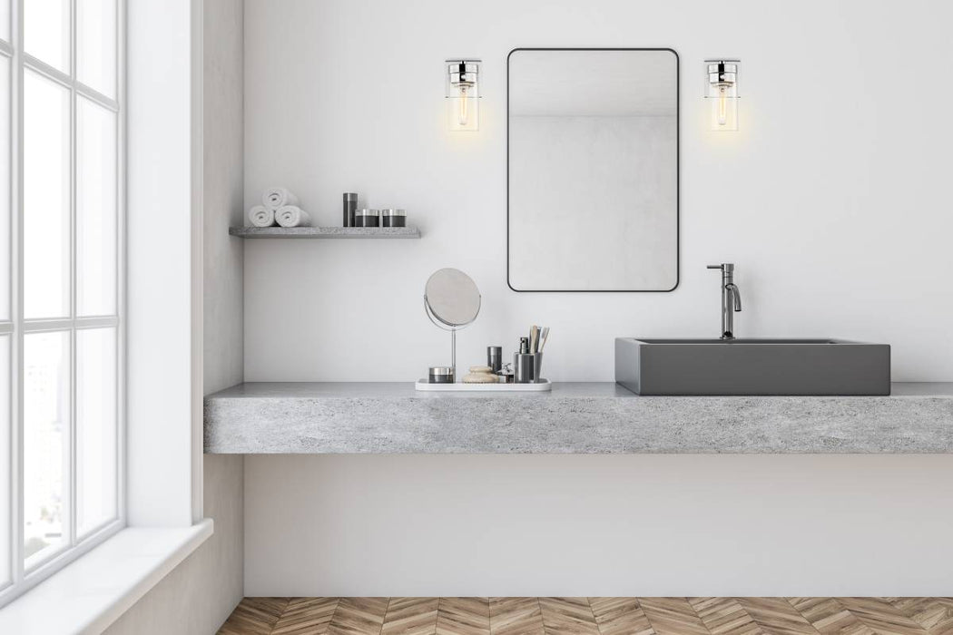 Vanity Nuvo 60-7631 Intersection - 1 Light - Vanity - Polished Nickel with Clear Glass - Polished Nickel Finish Nuvo