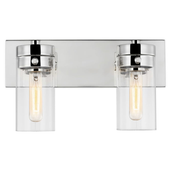 Vanity Nuvo 60-7632 Intersection - 2 Light - Vanity - Polished Nickel with Clear Glass - Polished Nickel Finish Nuvo