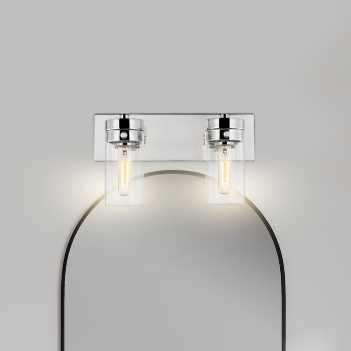 Vanity Nuvo 60-7632 Intersection - 2 Light - Vanity - Polished Nickel with Clear Glass - Polished Nickel Finish Nuvo