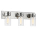 Vanity Nuvo 60-7633 Intersection - 3 Light - Vanity - Polished Nickel with Clear Glass - Polished Nickel Finish Nuvo