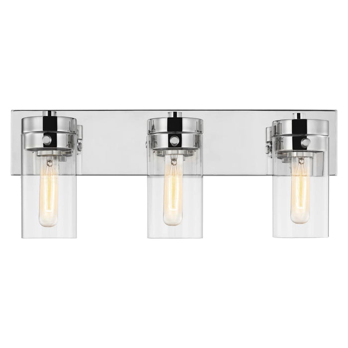 Vanity Nuvo 60-7633 Intersection - 3 Light - Vanity - Polished Nickel with Clear Glass - Polished Nickel Finish Nuvo